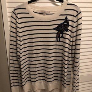 LOFT striped sweater with sequin detail